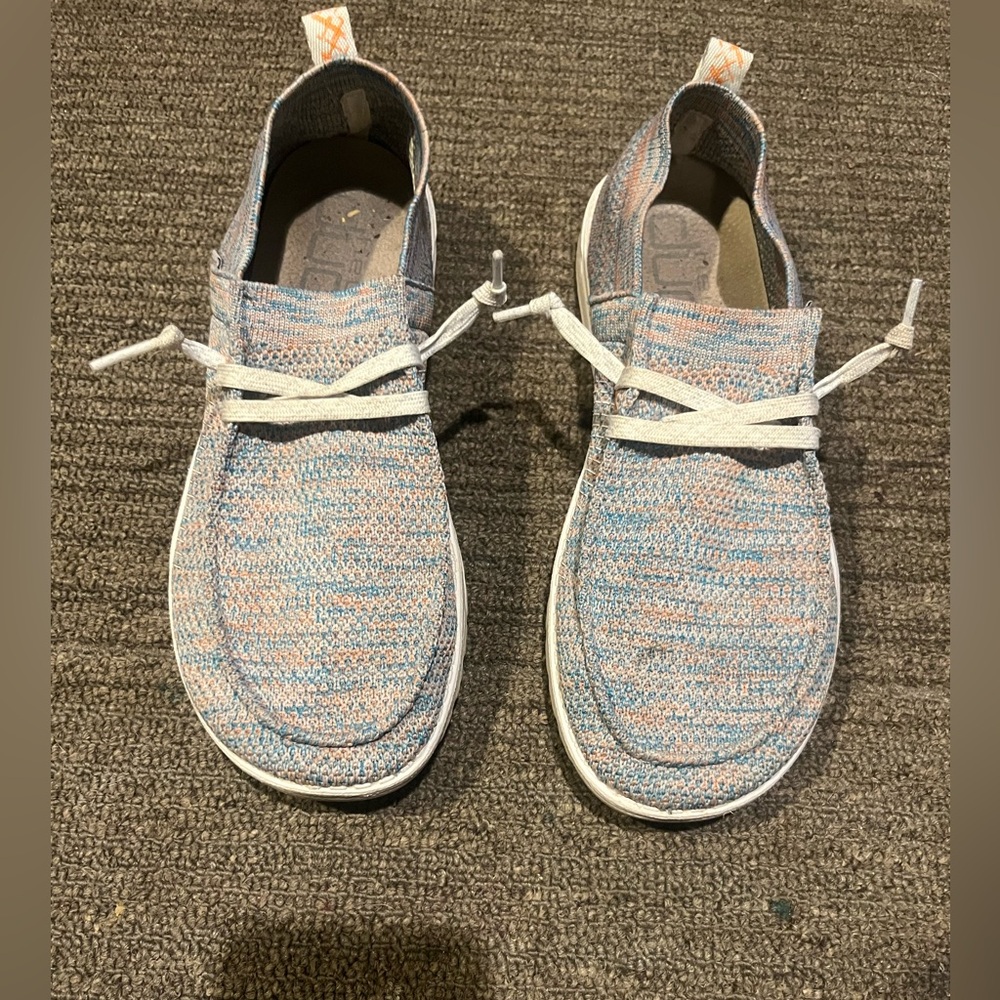 Hey Dude Blue and Orange Flats Loafers Casual Slip-On